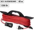 Удлинитель-шнур на рамке силовой TDM ELECTRIC У-11003 ПВС, красный, 1300 Вт, без заземления, 40м, штепсельное гнездо, Народный SQ1307-9008 2