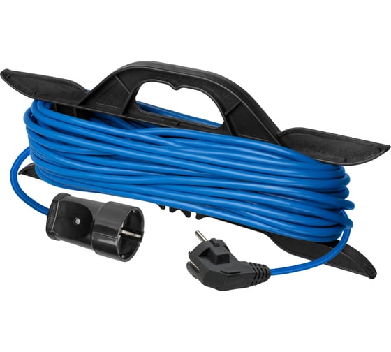 Удлинитель-шнур на рамке силовой TDM ELECTRIC У1-12038 ПВС, синий, 3500 Вт, с заземлением, 30м, штепсельное гнездо, Народный SQ1307-9021 1