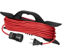 Удлинитель-шнур на рамке силовой TDM ELECTRIC У-11001 ПВС, красный, 1300 Вт, без заземления, 20м, штепсельное гнездо, Народный SQ1307-9002