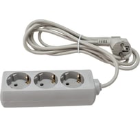 Удлинитель ExeGate ECE-3-3G 3 евророзетки с заземлением, 3м, серый 285805