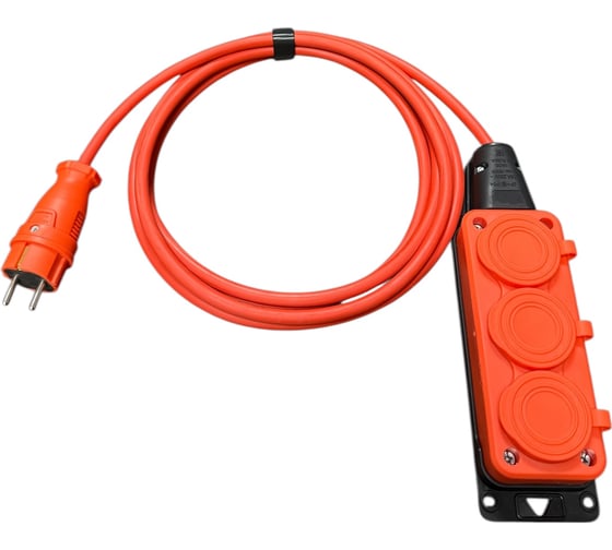 Удлинитель силовой iTOK оранжевый КГТТ 3х2,5 мм 3 розетки 50 метров IP54 цвет вилки и розетки оранжевый тип SU серии iCONNECT COLOR с заземлением ГОСТ i-CONNECT-COLOR-SU-KG-325-3-54-50-ORANGE-OR 1