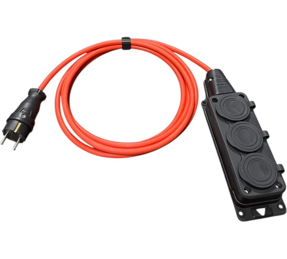 Удлинитель силовой iTOK оранжевый КГТТ 3х2,5 мм 3 розетки 30 метров IP54 цвет вилки и розетки черный тип SU серии iCONNECT COLOR с заземлением ГОСТ i-CONNECT-COLOR-SU-KG-325-3-54-30-BLACK-OR 1