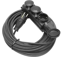 Удлинитель силовой ОПТИКОМ ЭЛЕКТРИК 20м/3розетки УХ16-1-20 2х1,5 КГтп с РП-334 Ч 16А/4000Вт, каучук 3100-00270