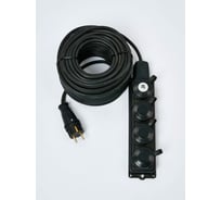 Удлинитель силовой ТОРЭЛЕКТРО (ГОСТ) КГ 6500 Вт на колодке 4 гнезда 1м IP44 с заземлением 1009