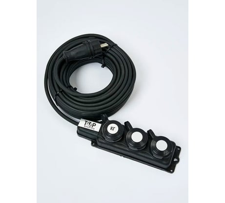 Удлинитель силовой ТОРЭЛЕКТРО КГ 4000 Вт на колодке 3 гнезда 25м IP44 без заземления 1265