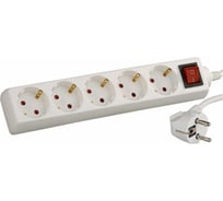 Удлинитель электрический с выключателем (5 евророзеток; 3 м) СВЕТОЗАР SV-55055-3