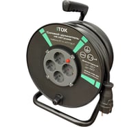 Удлинитель силовой iTOK КГтп-ХЛ 3х2,5 мм 20 м 4 розетки IP20 на пластиковой катушке с заземлением и термозащитой серии iCONNECT COLOR ГОСТ i-CONNECT-COLOR-SUK-P-T-KG-325-4-20-20