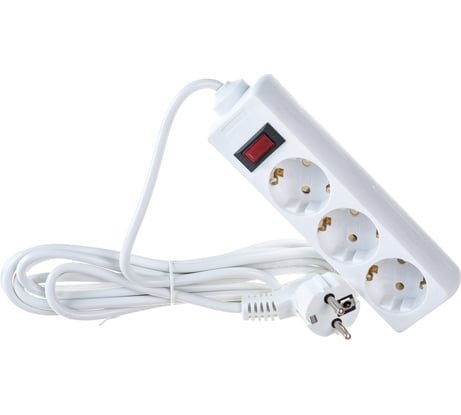 Сетевой фильтр ExeGate SP-3-3W 3евро с заземлением 3м защита от перегрузки выключатель с подсветкой белый 221181