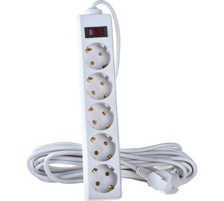 Сетевой фильтр ExeGate SP-5-7W 5евро с заземлением 7м защита от перегрузки выключатель с подсветкой белый 279180