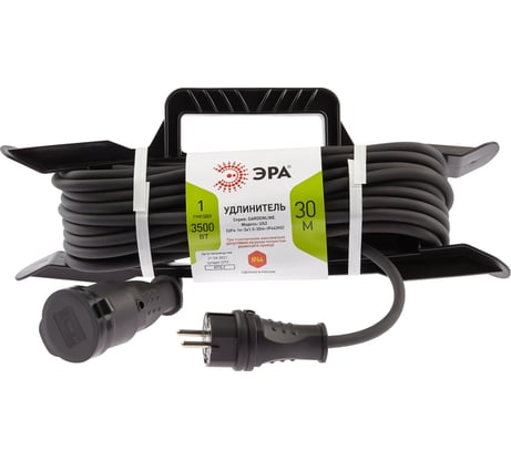 Силовой удлинитель ЭРА UFx-1e-3x1,5-30m-IP44 KG на рамке с/з 1 розетка 30 м КГ 3х1,5 Б0050869