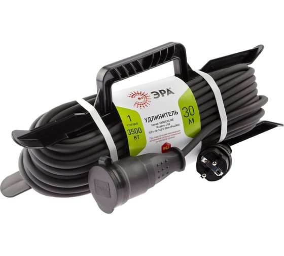 Силовой удлинитель ЭРА UFx-1e-3x2,5-30m-IP44 KG на рамке с/з 1 розетка 30 м КГ 3х2,5 Б0050872