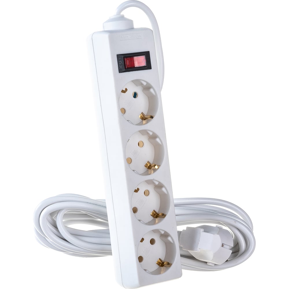 Удлинитель ExeGate EC-4-5W 4евро с заземлением, 5м, защита от ...