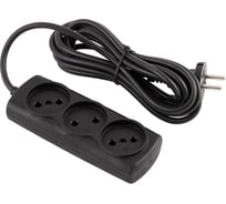 Удлинитель Engy Премиум 3 метра, 3 розетки, черный 186743