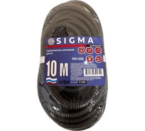 Удлинитель шнур Sigma 1 розетка с заземлением IP44 (ПВС 3*1,5) 230 В / 10 А / 2200 Вт 10 метров 100026