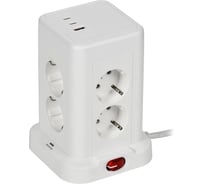 Удлинитель IEK DOMINIC У08K 1.5м, 3х1мм2, USB A+C, 20Вт, белый DN-YP30-16-08-01-ZKU-K01