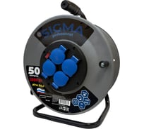 Удлинитель на металлической катушке Sigma IP44 c заземлением (КГтп 3*2,5) 230 В /16А /3500 Вт 50 метров 100067