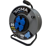 Удлинитель на металлической катушке Sigma IP44 c заземлением (КГтп 3*1,5) 230 В /16А /3500 Вт 50 метров 100064
