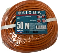 Удлинитель шнур Sigma 1 розетка без заземления (ПВС 2*0,75) 230 В / 6 А / 1300 Вт 50 метров 100020