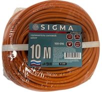 Удлинитель шнур Sigma 1 розетка без заземления (ПВС 2*1,5) 230 В / 6 А / 1300 Вт 10 метров 100021
