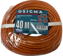 Удлинитель шнур Sigma 1 розетка без заземления (ПВС 2*0,75) 230 В / 6 А / 1300 Вт 40 метров 100019