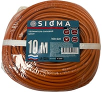 Удлинитель шнур Sigma 1 розетка без заземления (ПВС 2*0,75) 230 В / 6 А / 1300 Вт 10 метров 100016
