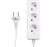 Удлинитель ЕТР 3 гнезда 3м, 10А/2,2кW без з/к, ПВС 2х0,75 POWERMAN 77017