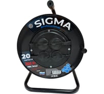 Удлинитель на пластиковой катушке Sigma IP44 c заземлением (ПВС 3*2,5) 230 В /16А /3500 Вт 20 метров 100053