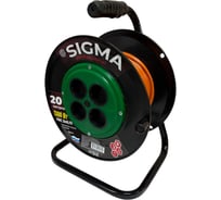 Удлинитель на пластиковой катушке Sigma без заземления (ПВС 2*0,75) 230 В /10А /1300 Вт 20 метров 100044