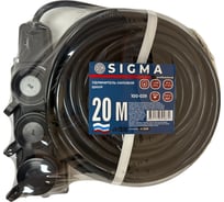 Удлинитель шнур Sigma 3 розетки с заземлением IP44 (КГтп 3*1,5) 230 В / 16 А / 3500 Вт 20 метров 100039