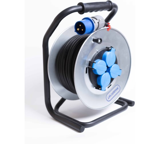 Удлинитель на металлической катушке энаргит МК-3: КГ 3х2,5 (30 метров, IP 44, вилка промышленная 16А) МК3-325-30К-Т-16П-44 1