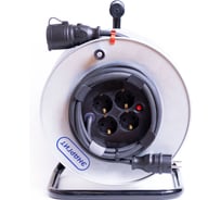 Удлинитель на металлической катушке энаргит МК-0: КГ 3х2,5 (30 метров, 5 розеток, 16А, выносная розетка) МК0-325-30К-1316Б-316Б-44