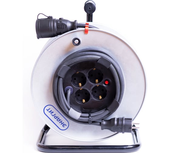 Удлинитель на металлической катушке энаргит МК-0: КГ 3х2,5 (30 метров, 5 розеток, 16А, выносная розетка) МК0-325-30К-1316Б-316Б-44 1