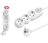 Удлинитель LEIDEN ELECTRIC 1, 5 м 3 розетки, 2, 2 кВт, с заземлением и выключателем, ПВС 3х0, 75 805041 ЦЗ-2237004810