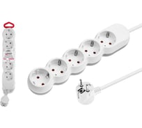 Удлинитель LEIDEN ELECTRIC сетевой 5 м 5 розеток 2, 2 кВт с заземлением 805031 ЦЗ-0103434352