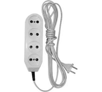 Удлинитель ООО Ливны-Электро У6-717 4-х местный, провод ШВВП 2х0,75, белый L=5м У 751.0