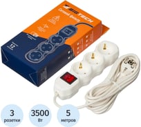 Сетевой фильтр BigTech ST316-5-W(3р/5м/16А/3,5кВт/3х1 мм2/белый) 2105956