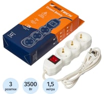 Сетевой фильтр BigTech ST316-1,5-W(3р/1,5м/16А/3,5кВт/3х1 мм2/белый) 2105954