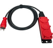 Удлинитель KNS серии MAX COLOR с заземлением КГтп-ХЛ 3х2, 5 мм 3 розетки IP54 ГОСТ цвет красный 40 м KNS-MAX-COLOR-SH-KG-325-3-54-40-RED