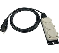 Удлинитель KNS серии MAX PLUS с заземлением ПВС 3х1,5 мм 3 гнезда IP54 ГОСТ цвет белый 10 м KNS-MAX-PLUS-SH-PVS-315-3-54-10-WHITE