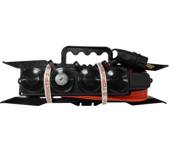 Удлинитель ТОРЭЛЕКТРО ПВС 3500 Вт, на рамке, с колодкой 4 гнезда, 15м, без заземления, IP44 1782