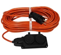 Удлинитель ТОРЭЛЕКТРО ПВС, 3500 Вт, на колодке 2 гнезда, 7м, без заземления, IP44 1415