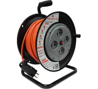 Удлинитель ТОРЭЛЕКТРО ПВС, 2200 Вт, 25м, на катушке, без заземления, с термовыключателем 1818