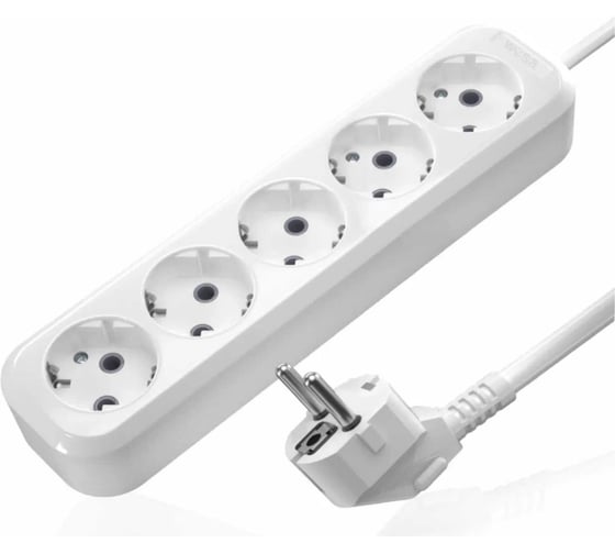 Удлинитель AVG со шнуром 5м, 5 местный, с заземлением MGP-174