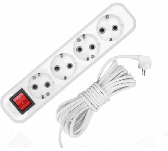 Удлинитель AVG со шнуром 3м, 4 местный, с заземлением on/off MGP-223