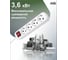 Удлинитель AVG со шнуром 3м, 4 местный, с заземлением on/off MGP-223 2