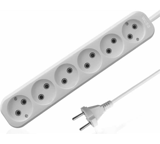 Удлинитель AVG со шнуром 5м, 6 местный, без заземления MGP-184