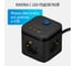 Удлинитель сетевой (куб) с usb type-C, 16А 2 метра, 3 розетки, с выключателем, с заземлением, ФОТОН, черный 26298 7