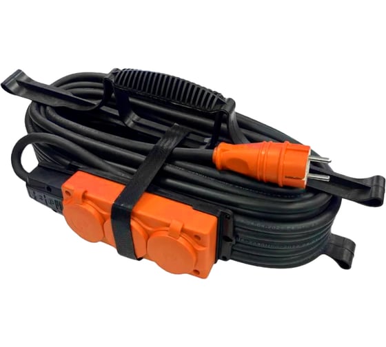 Удлинитель на рамке KNS серии MAX COLOR с заземлением КГтп-ХЛ 3х2,5 мм 3 розетки IP54 ГОСТ цвет оранжевый 10 м KNS-MAX-COLOR-R-KG-325-3-54-10-ORANGE