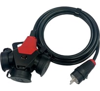 Удлинитель KNS серии MAX PRO с заземлением ПВС 3х2,5 мм 3 гнездa IP44 ГОСТ 5 м KNS-MAX-PRO-SH-PVS-325-3-44-5