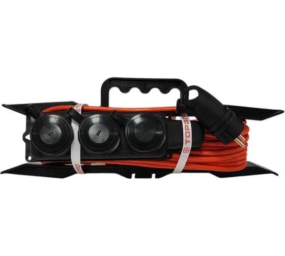 Удлинитель ТОРЭЛЕКТРО ПВС, 4000 Вт, на рамке, с колодкой, 3 гнезда, 20м, без заземления, IP44 1746